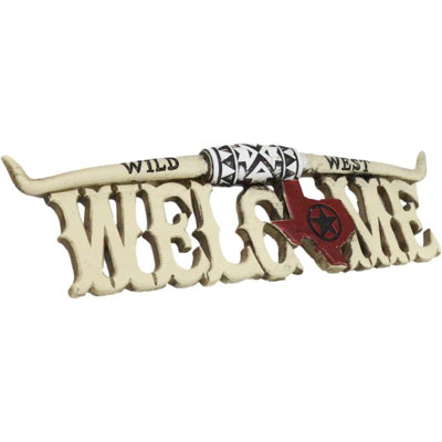 Rustic Western Bone Finish Texas Longhorn Texas Lone Star Welcome Wall Décor