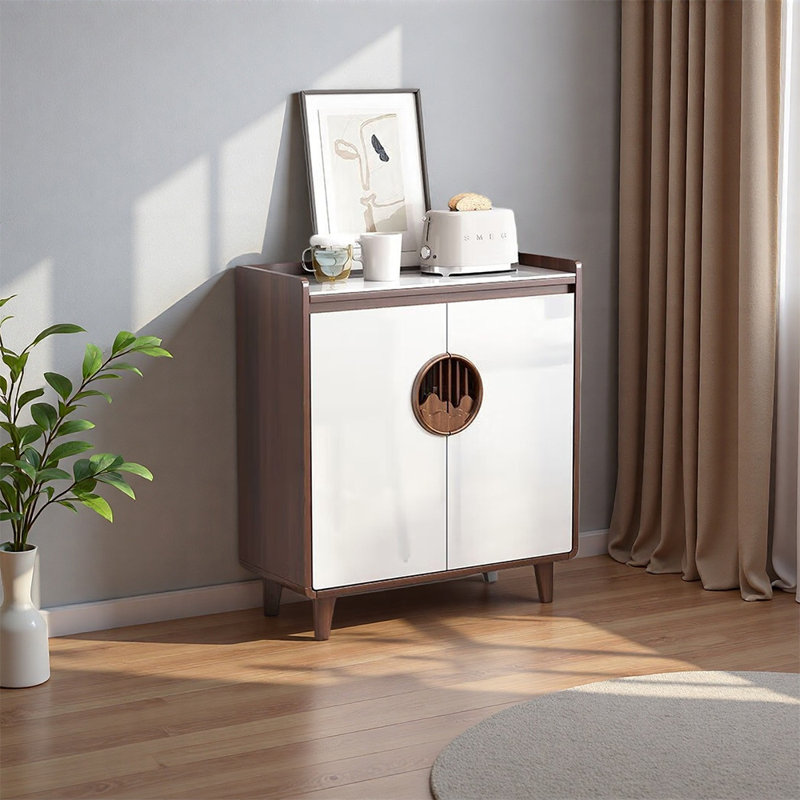 Chinese style home storage shoe cabinet, Brown/White