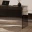 Bureau rectangulaire en bois manufacturé noir + acrylique avec 3 tiroirs-301061950