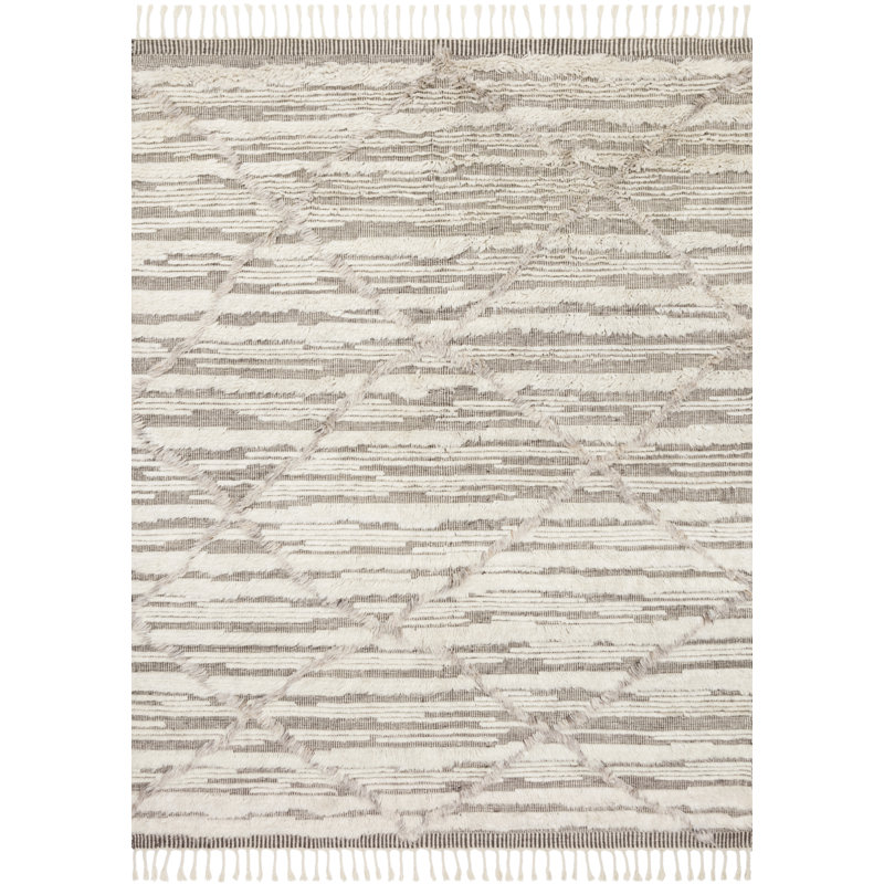 Benjamin Hand Knotted Ivory/Taupe Rug, Rectangle 9'6" x 13'6"