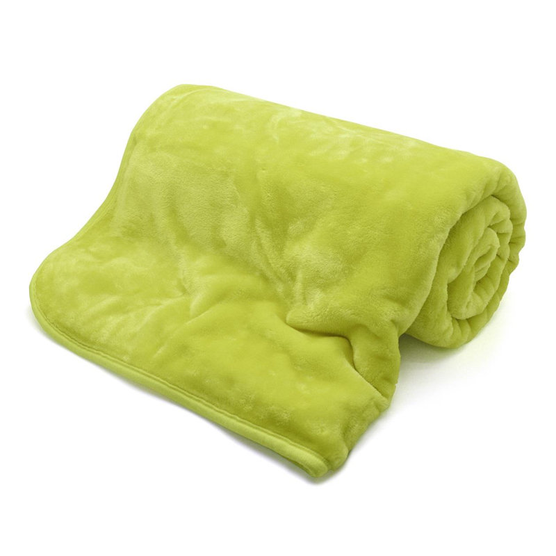 Lyle Plain Weave / Muslin Throw Blanket, Lime Green, 200cm W x 240cm L