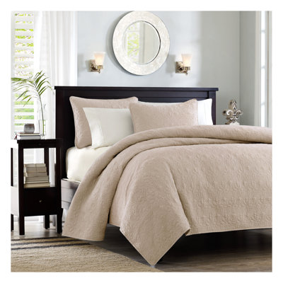 Ensemble de courtepointe réversible en coton kaki - Ensemble de literie 3 pièces avec 2 taies décoratives, couvre-lit doux pré-lavé pour l'été et superposition, lavable à la machine