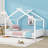 Wood House Floor Bed With Slats-376006403-376006404
