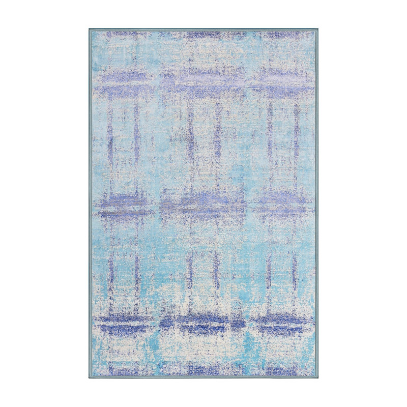 Tapis oriental mauve / bleu, Rectangle 5 pi x 7 pi
