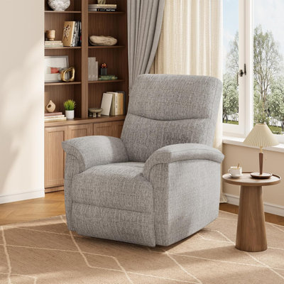 Fauteuil inclinable et pivotant, fauteuil inclinable manuel en chenille, siège d'une largeur de 38,6 po, gris