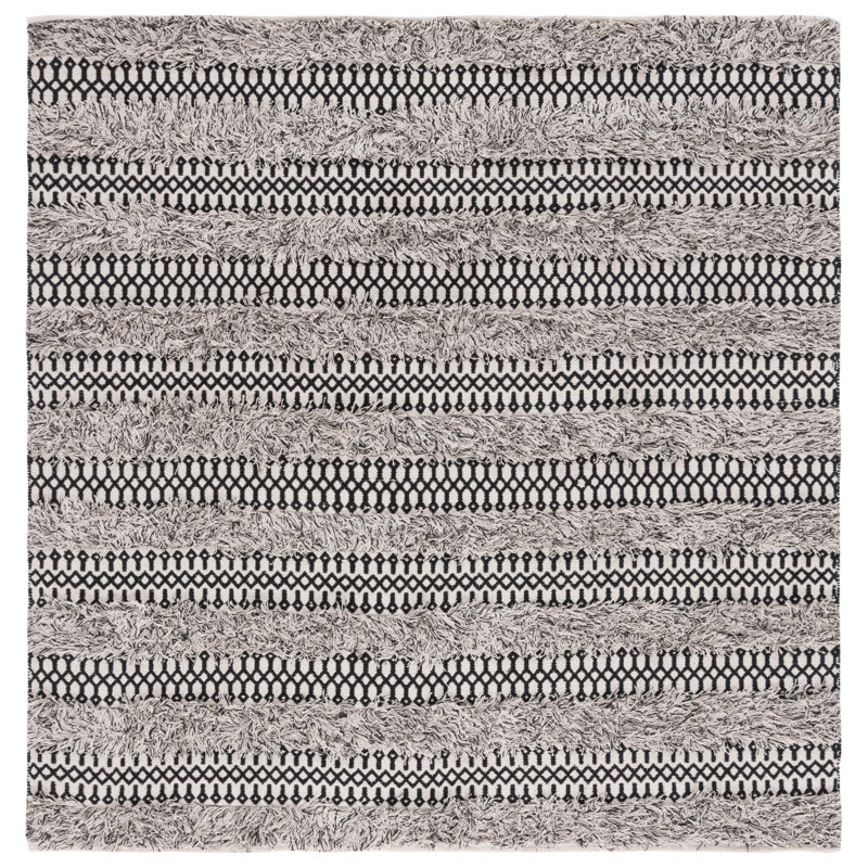 Natura Flat Weave Cotton Southwestern Rug, Square 6'