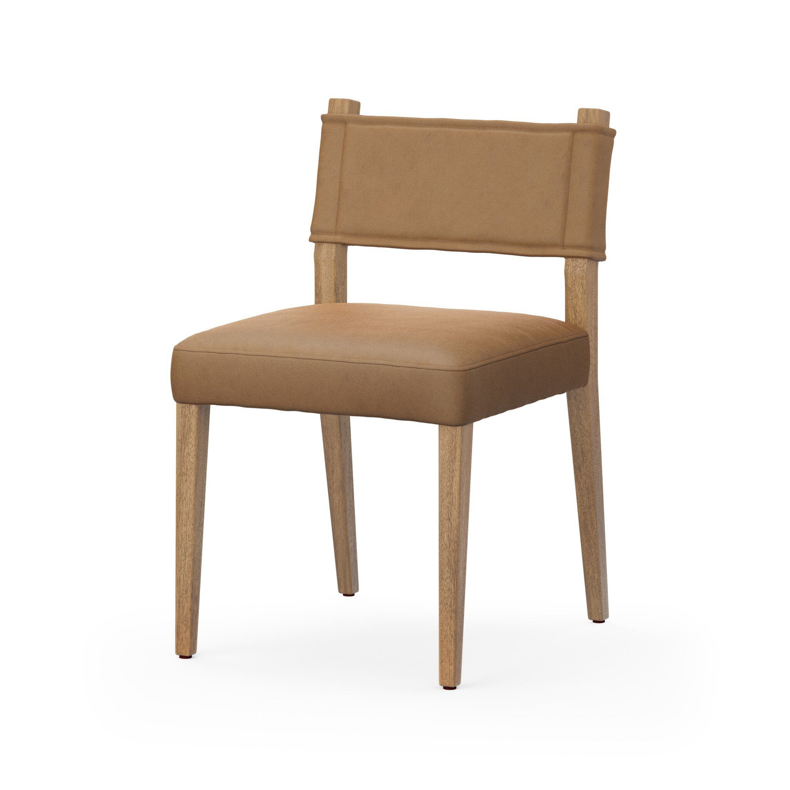 Lorretta Leather Side Chair, Natural, Leather Maestro Camel