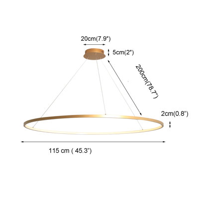 Eliades Large Ring LED Simple Pendant Light Remote Dimming