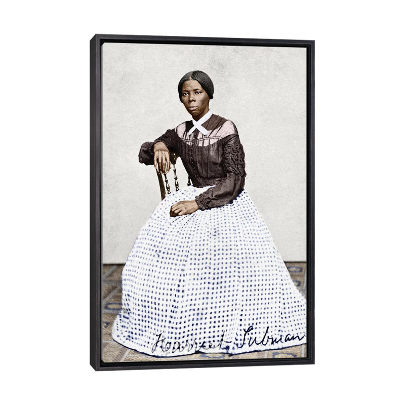 « Harriet Tubman (C1823-1913) » par Benjamin Powelson-impression, H 26 po x l 18 po x 1,5 po, Toile avec cadre noir patiné