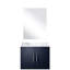 Meuble-lavabo simple bleu marine, 24 po X 22 po, comptoir et miroir en marbre, meuble-lavabo à lignes gracieuses avec fermeture en douceur de 18 po, conception charmante-293227049