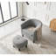 Fauteuil demi-tonneau de 25,5 po en polyester avec repose-pieds