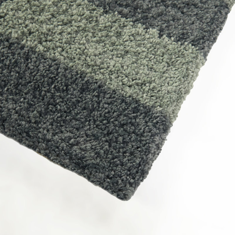 Dixon Green Checkered Shag Area Rug, Rectangle 7'10" x 10'
