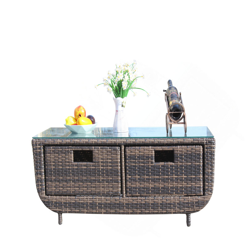 Table basse avec verre trempé