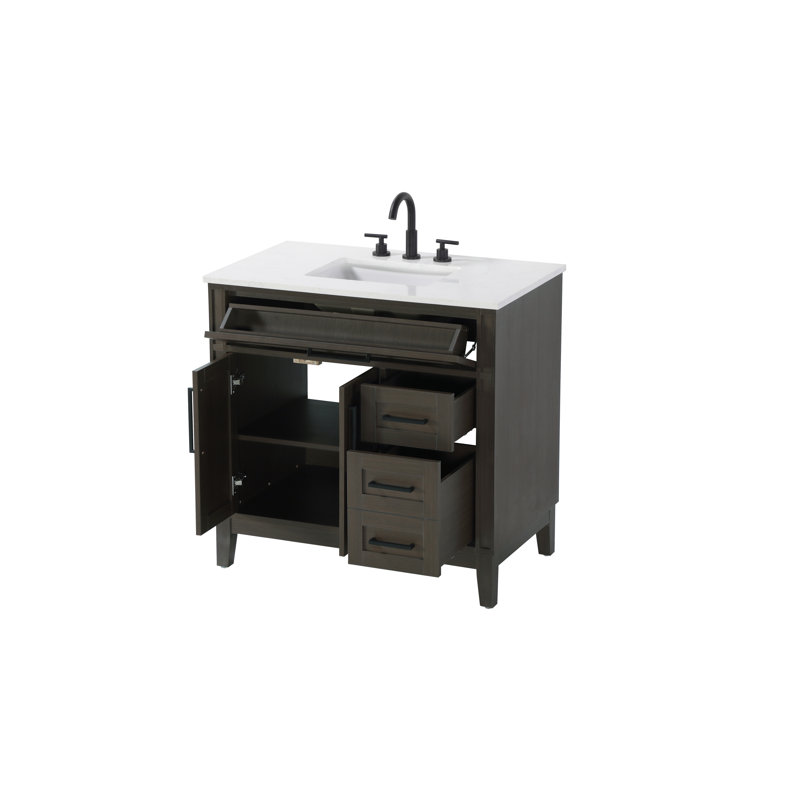 Meuble-lavabo simple 36 po brun moka, Brun moka, 36"