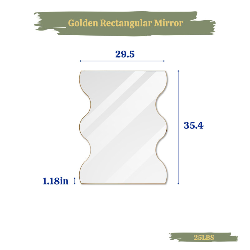 Miroir décoratif décoratif doré pour mur