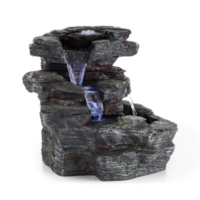 Outdoor Weather Resistant Rock Fountain with Lights