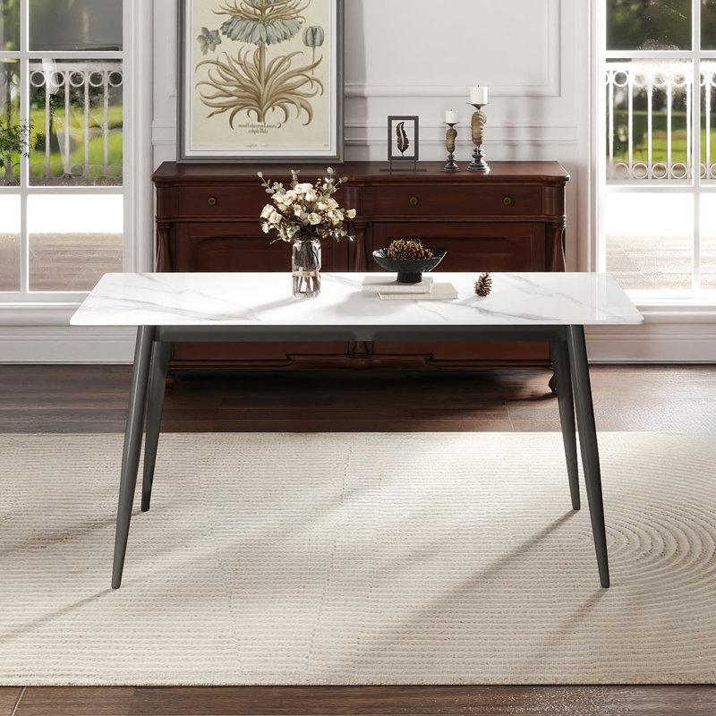 Table de salle à manger 62,96 po, White, H 29,53 po x L 62,99 po x l 31,5 po