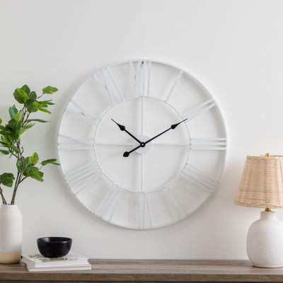 Solange Round Metal Farmhouse Wall Clock
