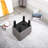 Small Linen Fabric Upholstered Ottoman Foot Rest - Cube Shape With Plastic Legs