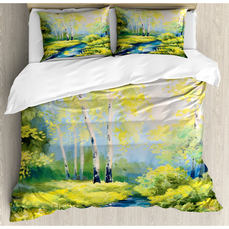 Rustic Polyester Floral Duvet Cover