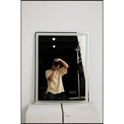 Miroir de salle de bain à DEL avec lumières avant, antibuée, sans cadre, miroir argenté sans cuivre de 5 mm, montage horizontal ou vertical