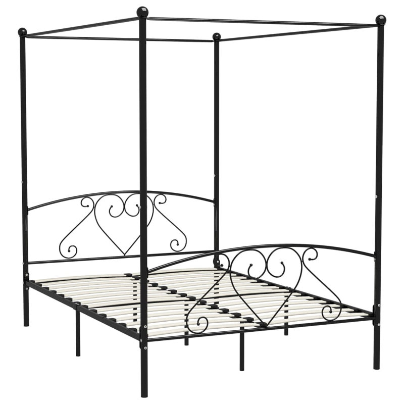 Issac Metal Bed, 200 x 200cm, Black