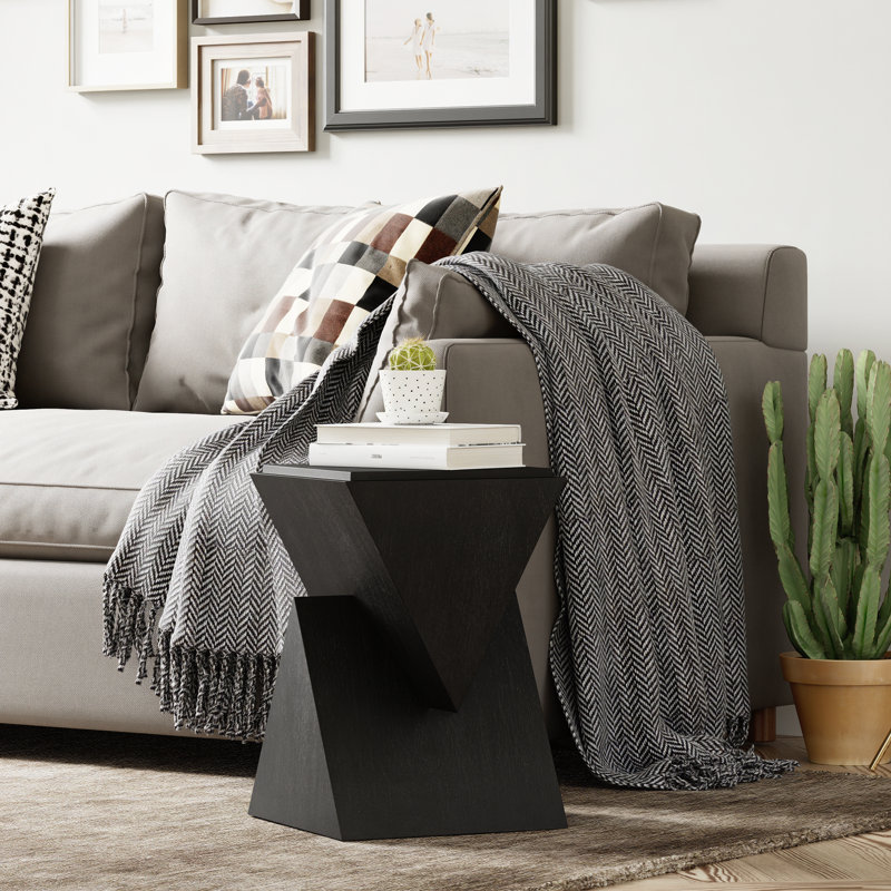 Table de bout à motif géométrique Modern Farmhouse, Black