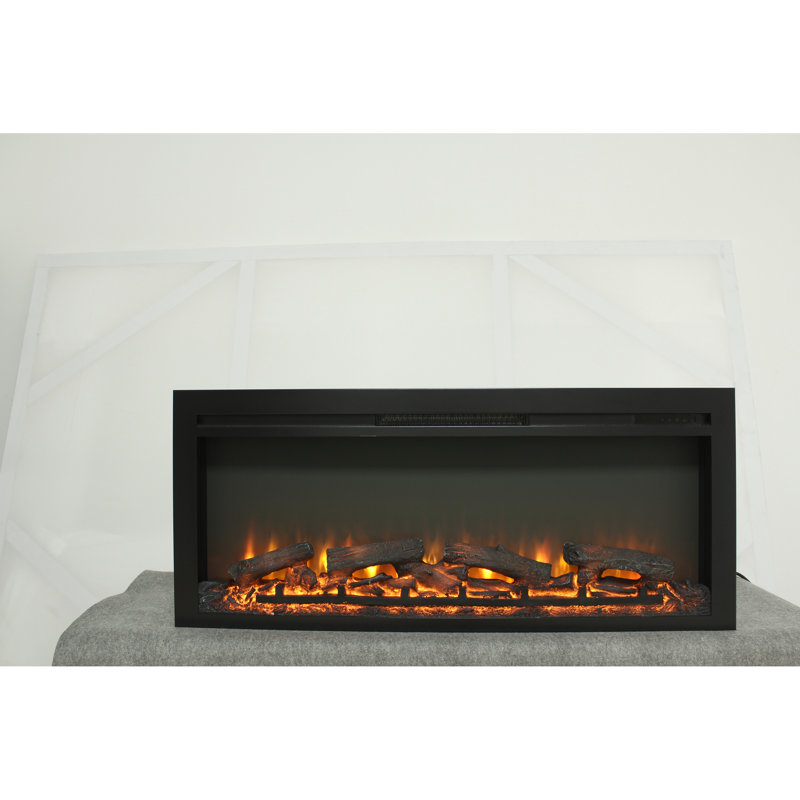 Foyer électrique 44 pouces pour encastré au mur, télécommande, flamme, chauffage 1400W, 5000 / H, 50000 heures de chauffage à DEL avec source de chaleur 44 ", chaleur, 11 réglages de température, économie d'énergie