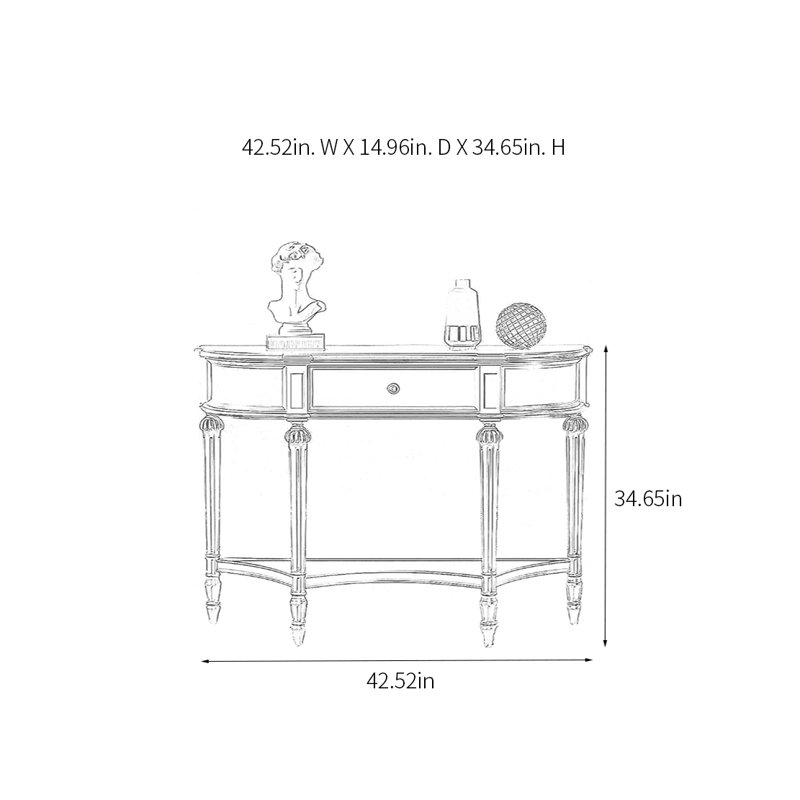 Lourdine, White, 34.65" H x 42.52" W x 14.96" D