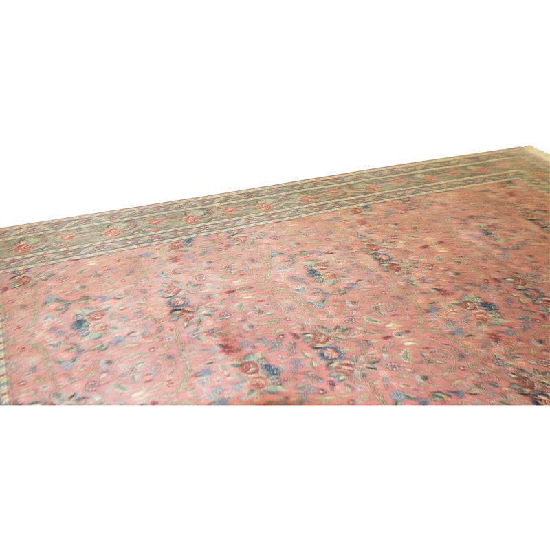 High-Quality Hand-Knotted Rose And Green Area Rug
