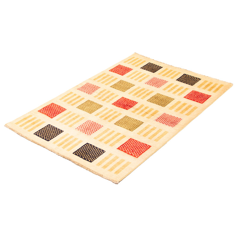 Tapis unique en laine noué à la main 4 pi 1 po x 6 pi 2 po nouvel âge Amali