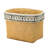 Set of 2 Rectangular Basket Planters with Geometric Trim, L:10.5x8.5x8" S:7.5x5.5x6.5"