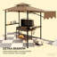 Abri de jardin pour barbecue ventilé, abri de jardin extérieur pour barbecue, avec auvent latéral, tablettes latérales et crochets-123163202