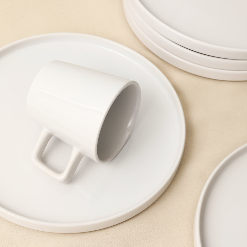 Celina Dinnerware Set, Glossy White, 16