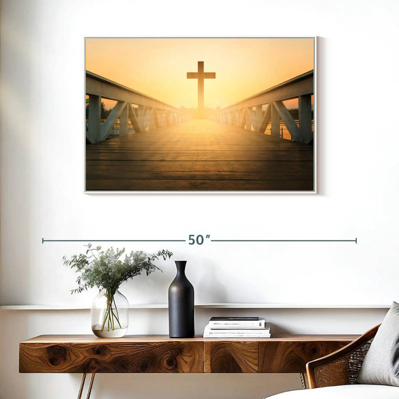 Beyond The Cross, Floating Frame White, 37" X 25"