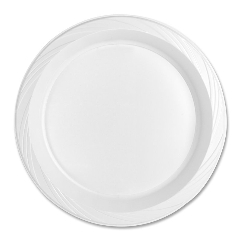 Assiettes plastiques 10-1/4" , blanc chaud