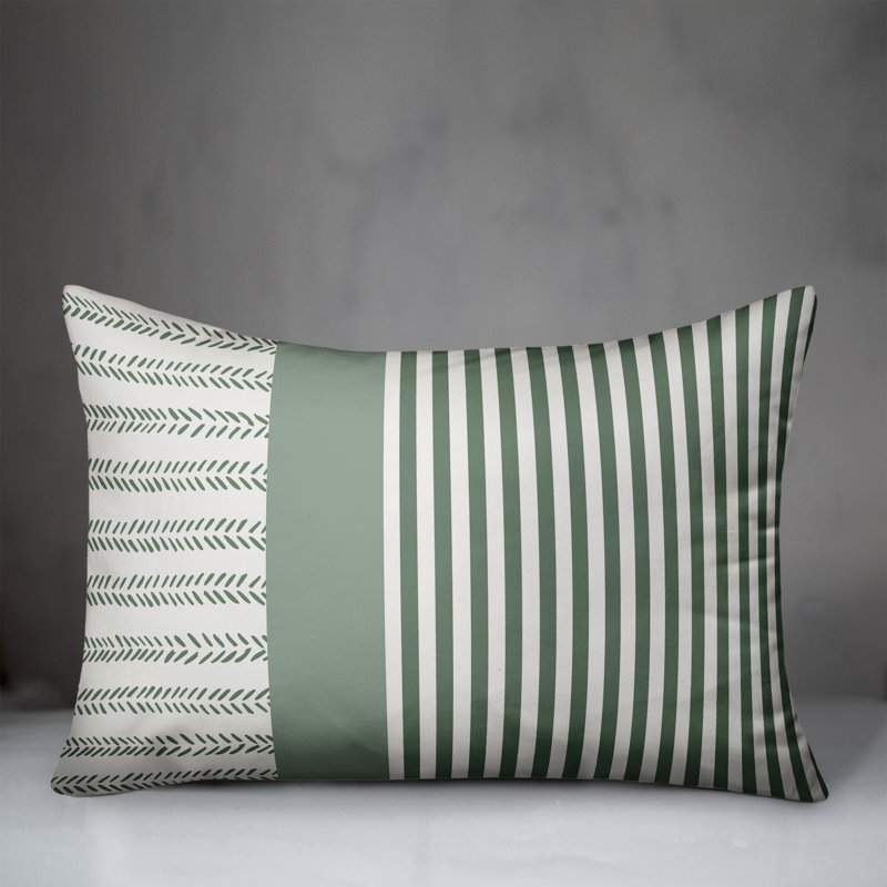 Abstract Outdoor Throw Pillow, Green