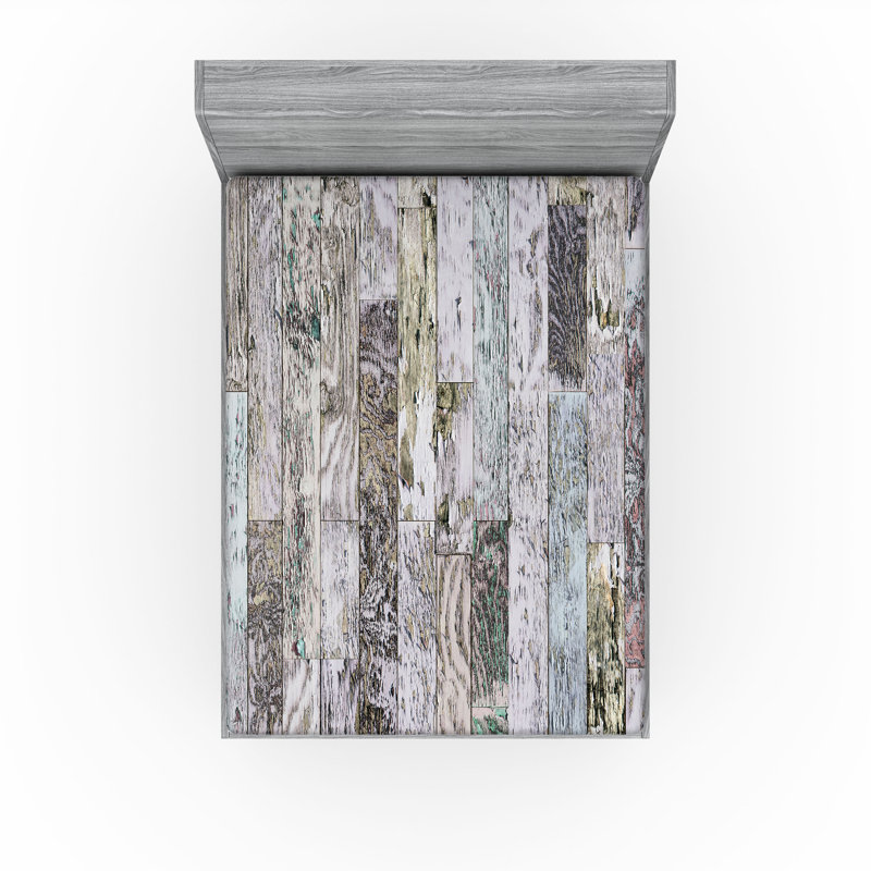Ensemble de 2 draps-housses Ambesonne, Multicolore / bois et déclin 1, Drap-housse grand