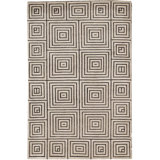 Hand-Knotted High-Quality Ivory and Black Area Rug