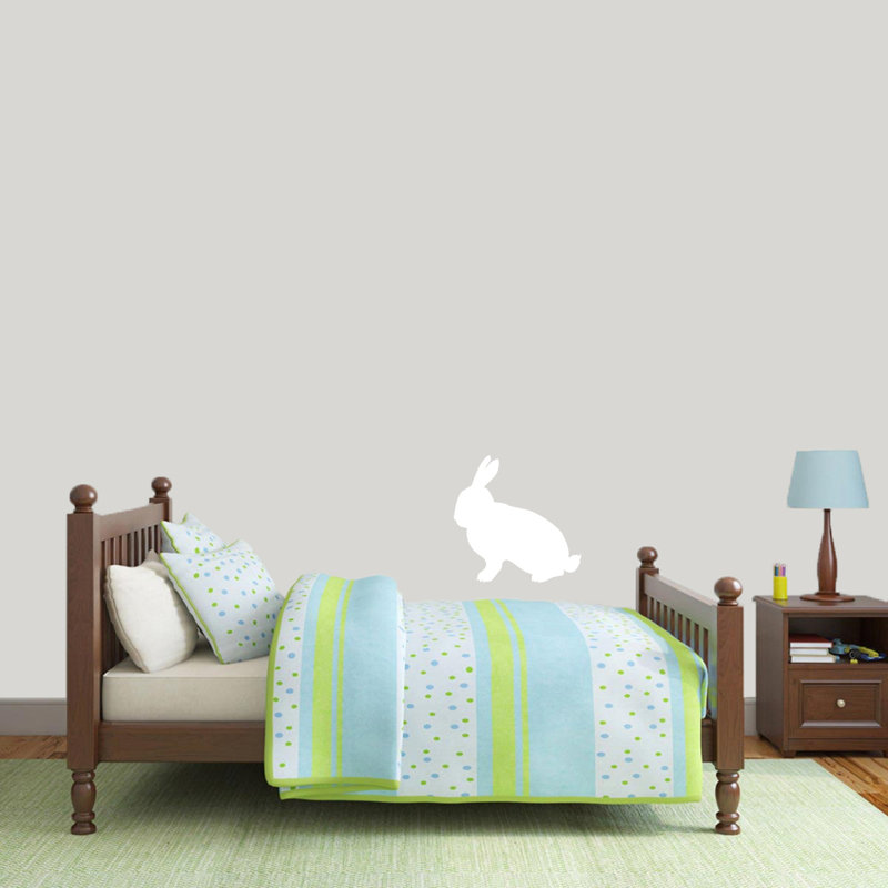 Décalcomanie murale silhouette de lapin, Blanc