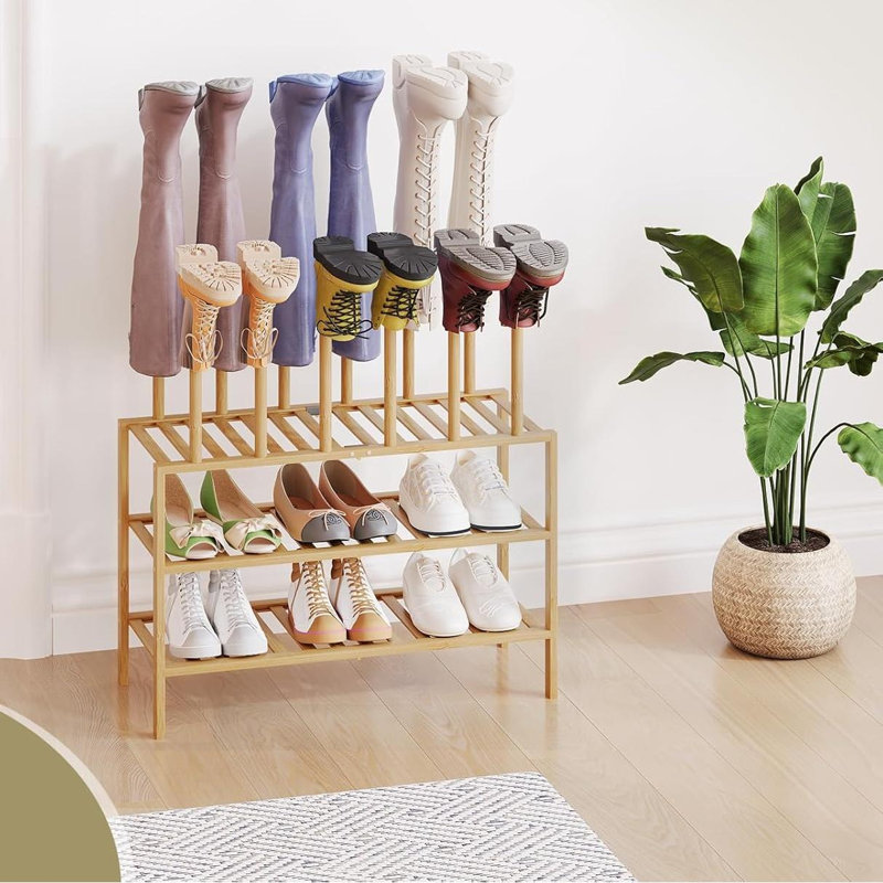 Range-bottes pour organisateur de bottes hautes, étagère à chaussures multi-usage à 3 niveaux et support à bottes, pour bottes hautes, espadrilles, talon haut