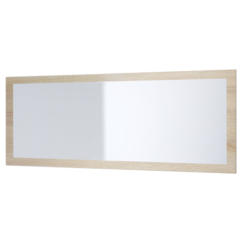 Comptche Engineered Wood Flat Wall Mirror, 139cm H x 55cm W, Rough-cut Oak
