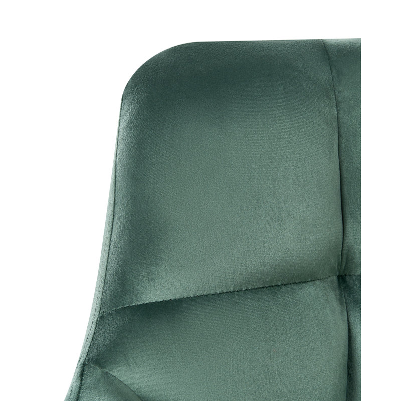 17 Stories Tasheona Velvet Office Chair, Green, Gold