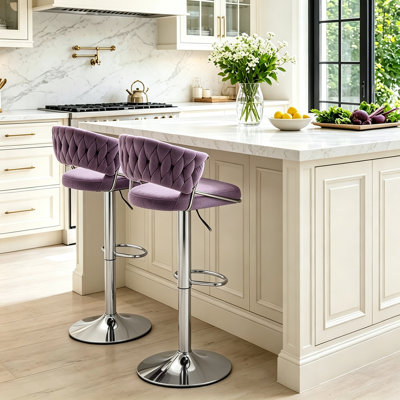 Christal Swivel Upholstered Adjustable Height Counter Stool