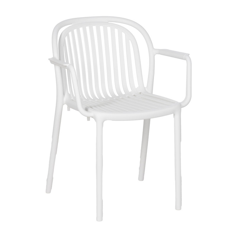Stacking Patio Dining Armchair, White