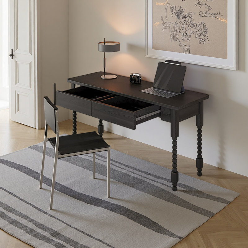 Bureau moderne en bois de frêne noir, H 29,52 po x l 31,49 po x P 19,68 po