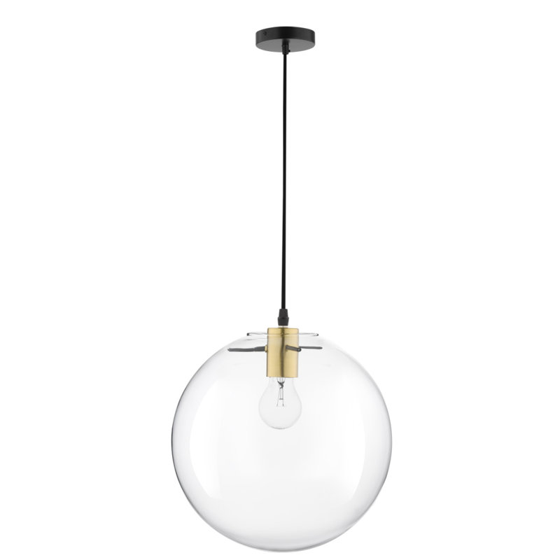 1 - Light Black Sphere Pendant, 187cm H x 30cm W x 30cm D