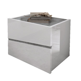 Table de chevet 2 tiroirs blanche