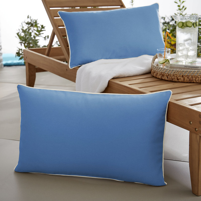  Housse et insert de coussin d'extérieur pour l'extérieur, 16 po x 26 po, Bleu clair