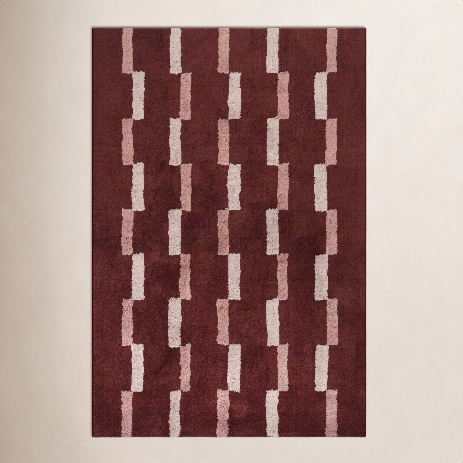 Hand-Tufted Geometric Rug, Rectangle 5' x 8'